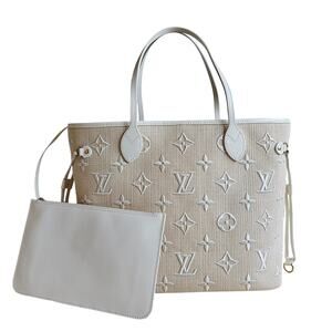 Louis Vuitton By the Pool Embroidered Raffia Monogram Neverfull MM Tote